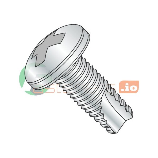 Newport Fasteners Thread Cutting Screw, #10-24 x 2 in, Zinc Plated Steel Pan Head Phillips Drive, 1500 PK 417724 - main